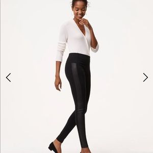 Ann Taylor LOFT Leather Paneled Ponte Legging